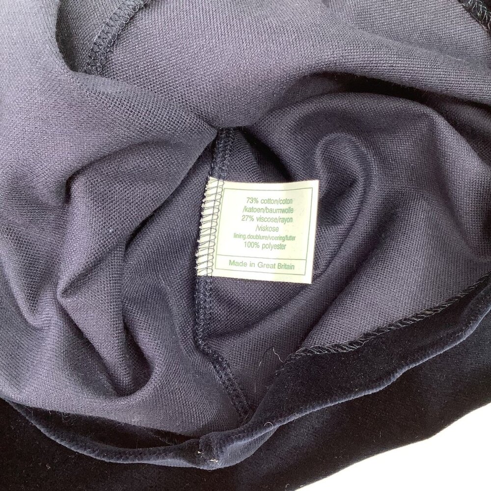 Laura Ashley Vintage Navy Velvet Long Sleeve Dress Size 12 Victorian Faire Goth - Picture 9 of 11